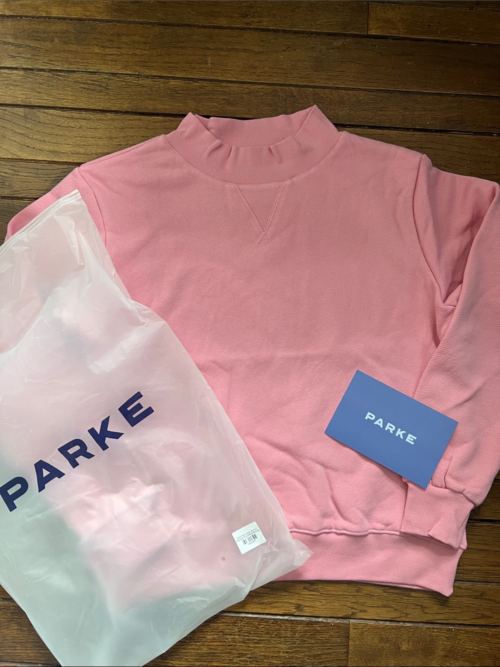 Parke Pink Conch Heritage Classic Mockneck Size S/M NEW IN BAG